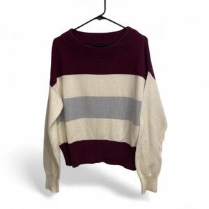 3/$15 Lucky Brand Colorblock Knit Sweater, Women’s, Purple, Gray, Cozy, Medium